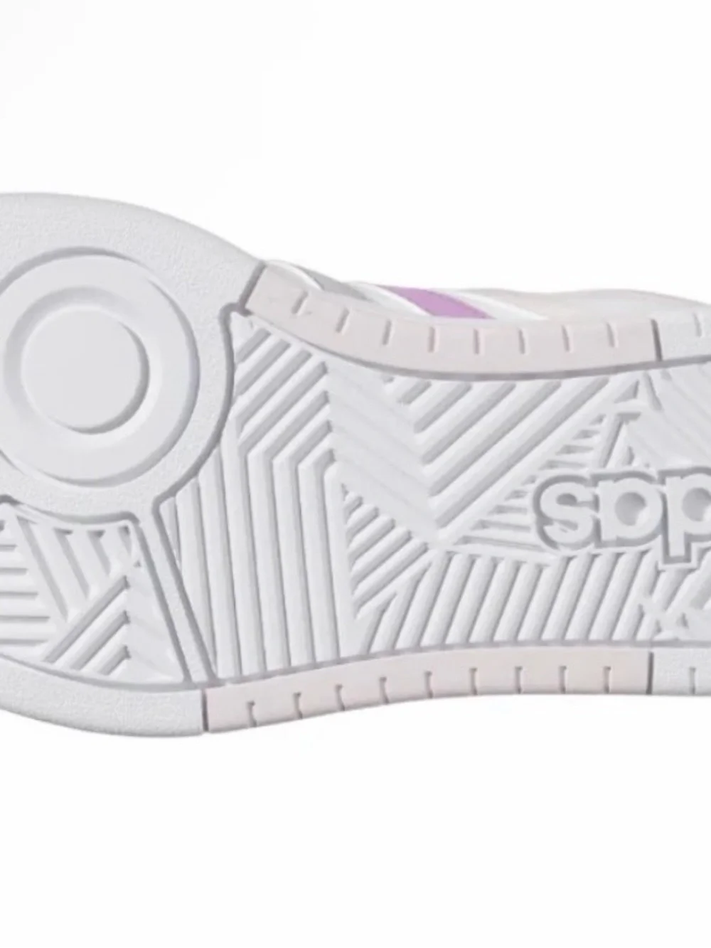 adidas White  Hoops 3.0 size 6 Bold Lace Sneakers with Pink Stripes